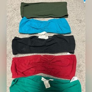 Forever 21 Womens Bandeau Tops - Assorted Colors (Black, Red, Teal, Blue, Green)